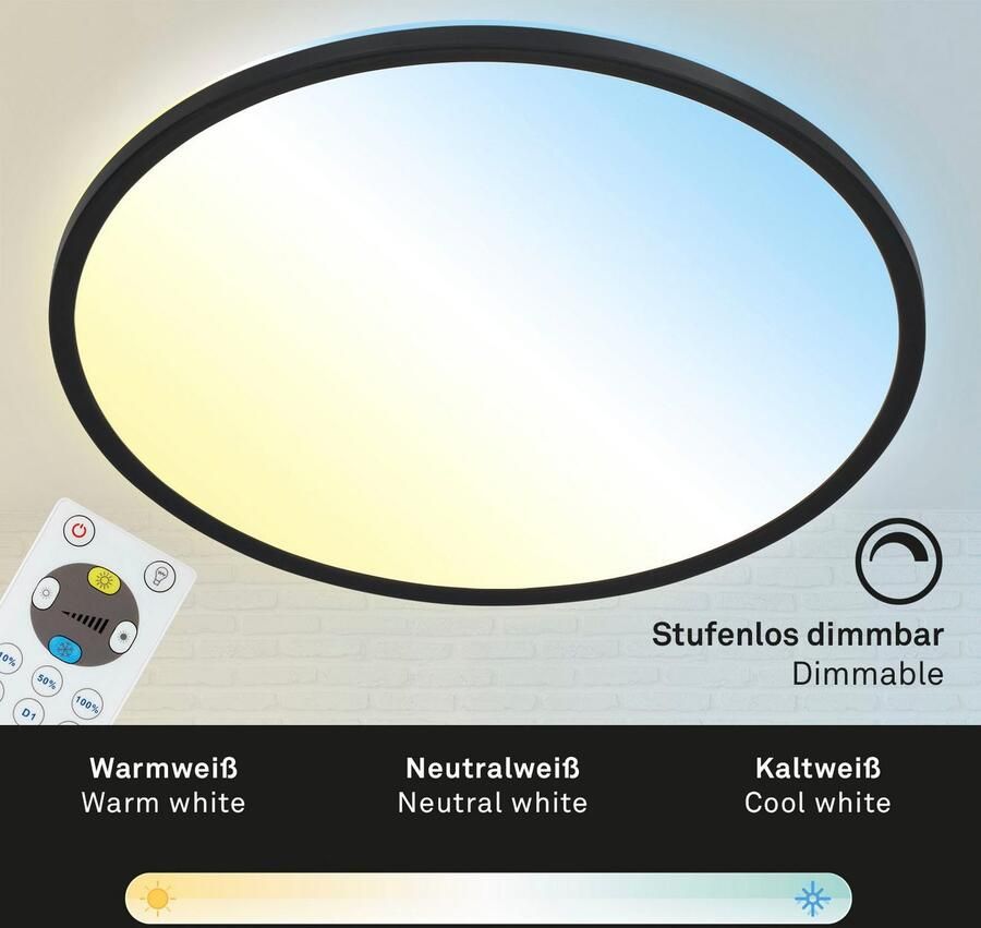 Briloner Leuchten Led-paneel 7080015 SLIM Plafondlamp 42x2 9 cm zwart 22W woonkamer slaapkamer keuken - Foto 5