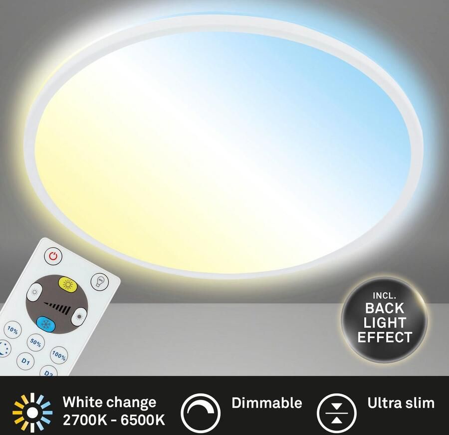 Briloner Leuchten Led-paneel 7080016 SLIM Plafondlamp 42x2 9 cm wit 22W woonkamer slaapkamer keuken - Foto 3