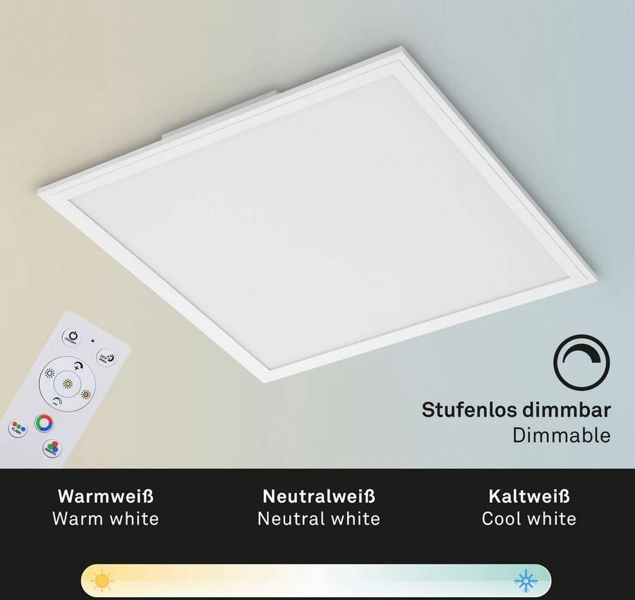 Briloner Leuchten Led-paneel 7152016 Colour Plafondlamp 45x45x7 cm wit 24W woonkamer slaapkamer keuken - Foto 5