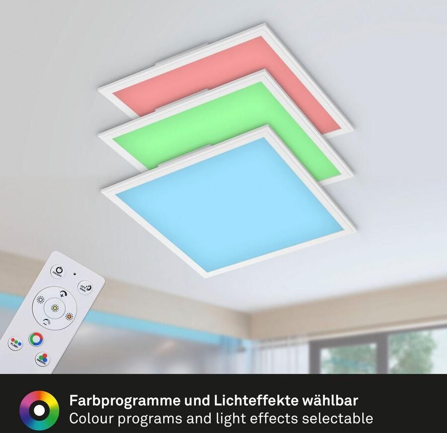 Briloner Leuchten Led-paneel 7152016 Colour Plafondlamp 45x45x7 cm wit 24W woonkamer slaapkamer keuken - Foto 4