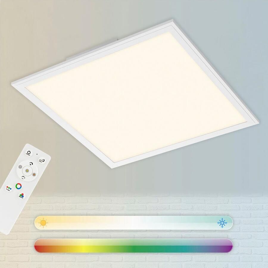 Briloner Leuchten Led-paneel 7152016 Colour Plafondlamp 45x45x7 cm wit 24W woonkamer slaapkamer keuken - Foto 2