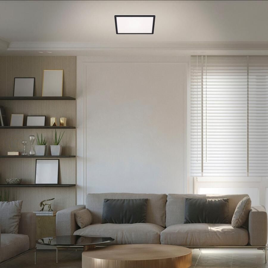 Briloner Leuchten Led-paneel 7156415 SLIM Plafondlamp 29 3x29 3x2 8 cm zwart 18W woonkamer slaapkamer