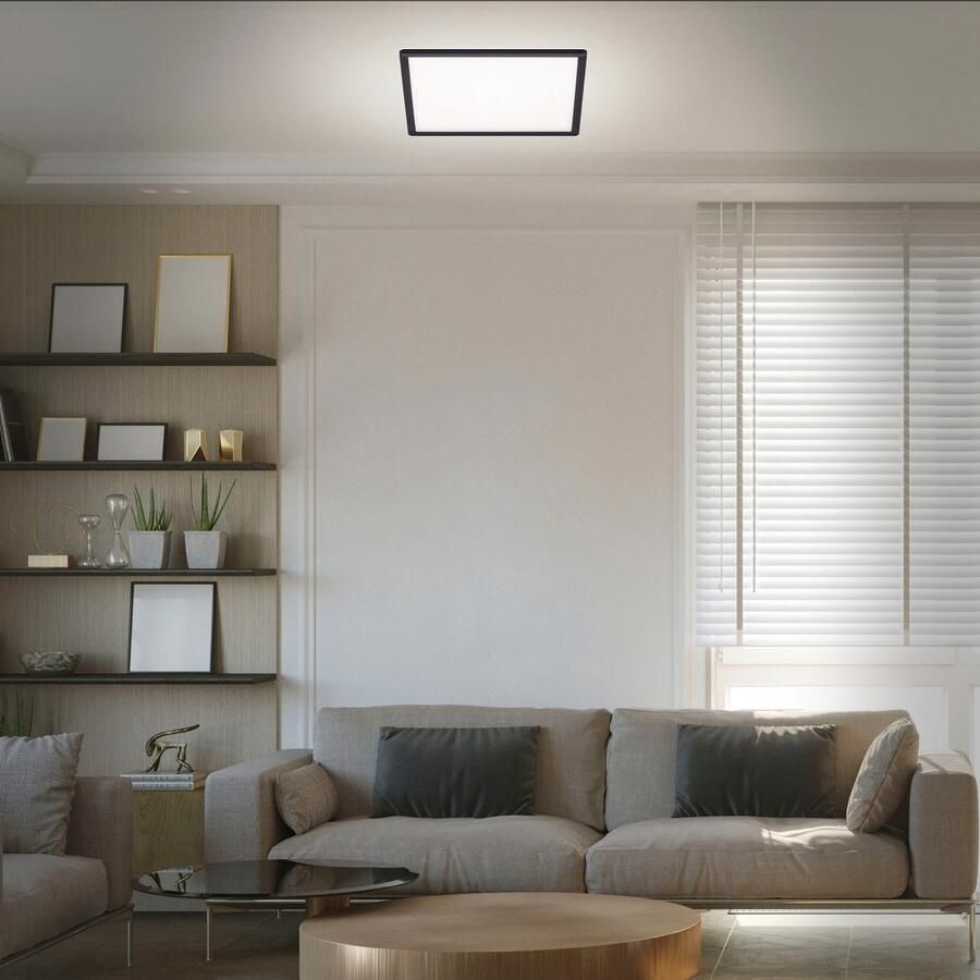 Briloner Leuchten Led-paneel 7158415 SLIM Plafondlamp 42x42x2 9 cm zwart 22W woonkamer slaapkamer - Foto 2