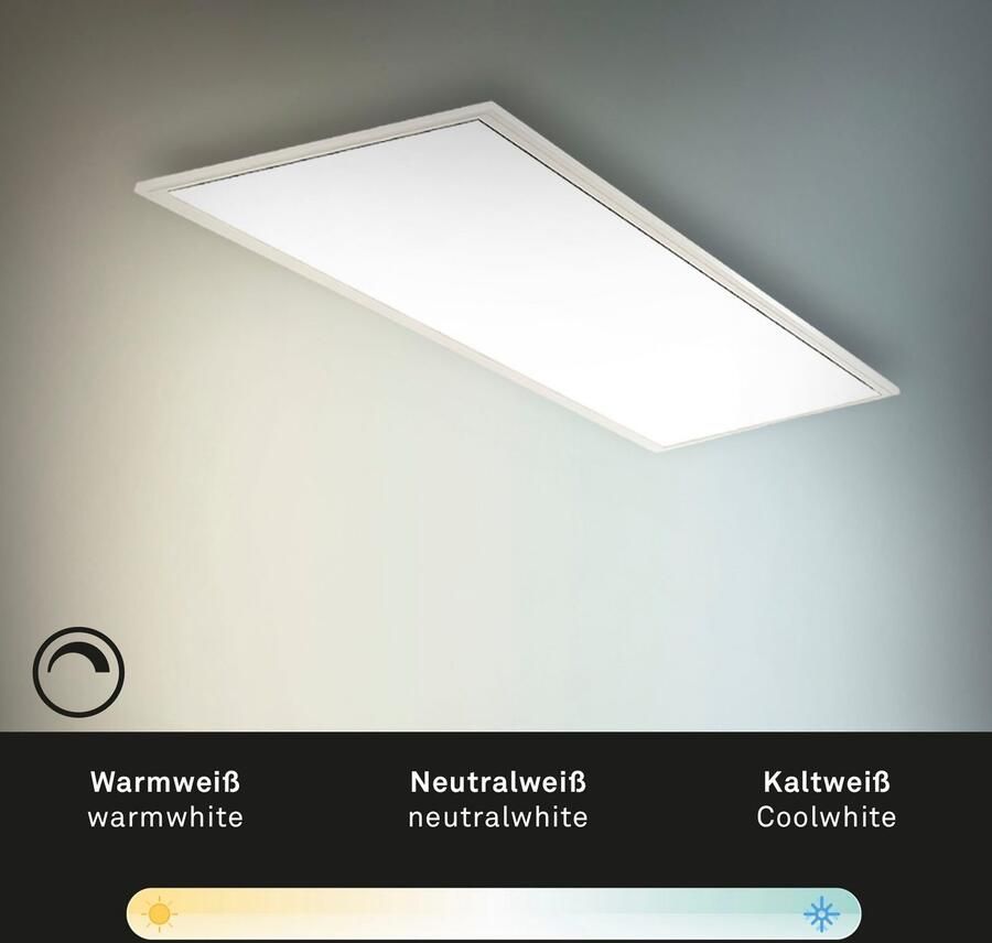 Briloner Leuchten Led-paneel 7167016 Piatto Plafondlamp 100x25x6 cm wit 24W woonkamer slaapkamer keuken - Foto 5