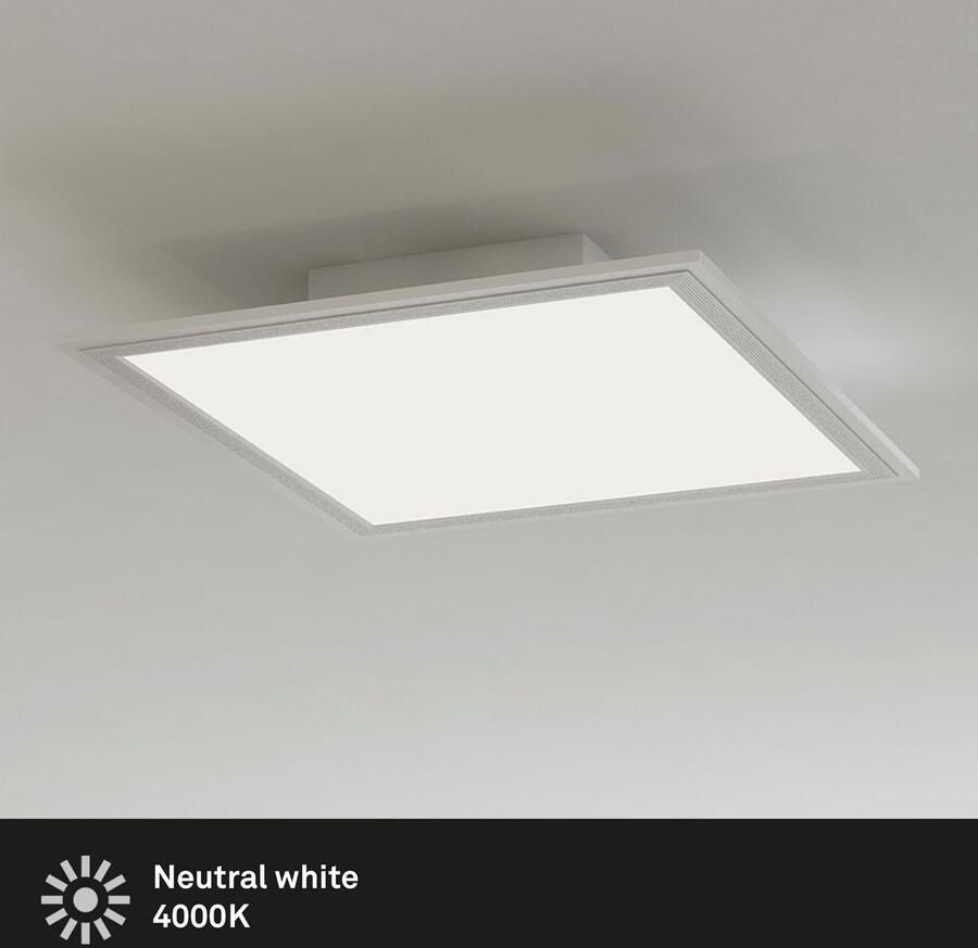 Briloner Leuchten Led-paneel 7191016 SIMPLE Plafondlamp 29 5x29 5x5 5 cm wit 12W woonkamer slaapkamer - Foto 5