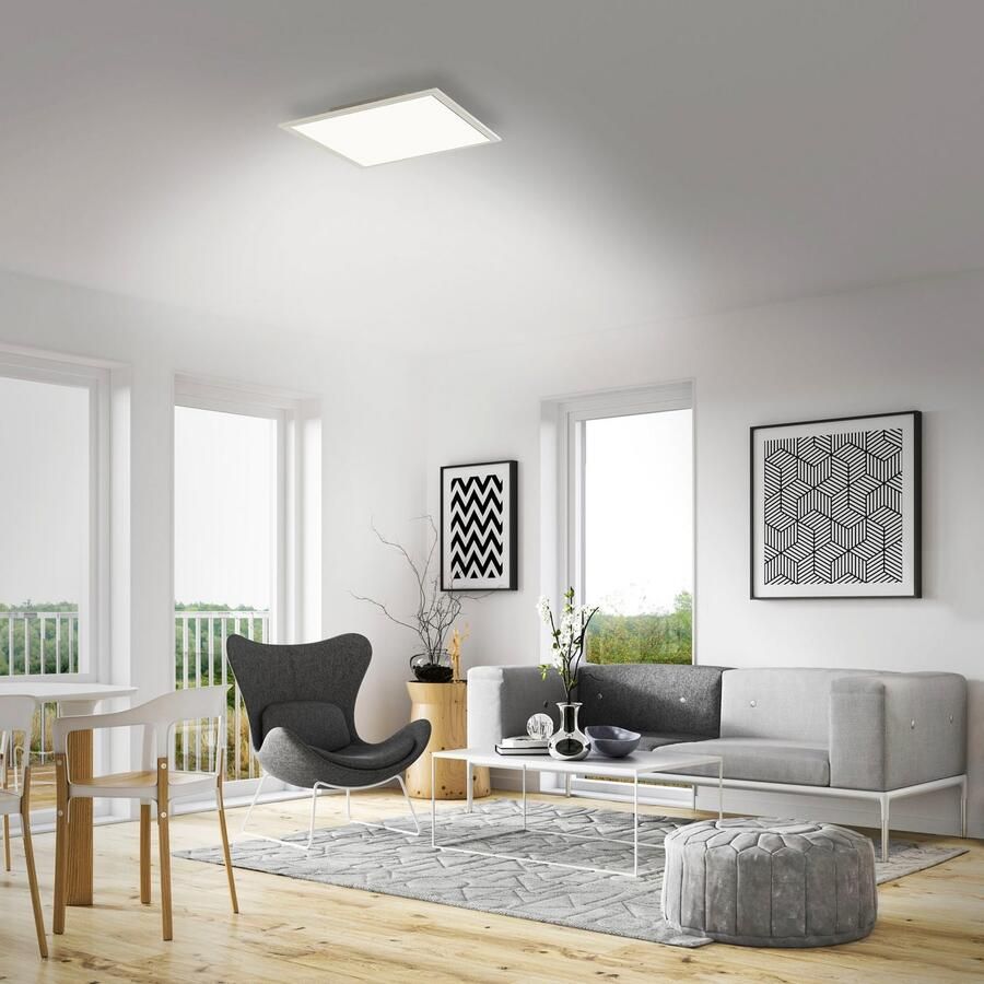 Briloner Leuchten Led-paneel 7194016 Piatto Plafondlamp 29 5x29 5x5 cm wit 18W woonkamer slaapkamer gang