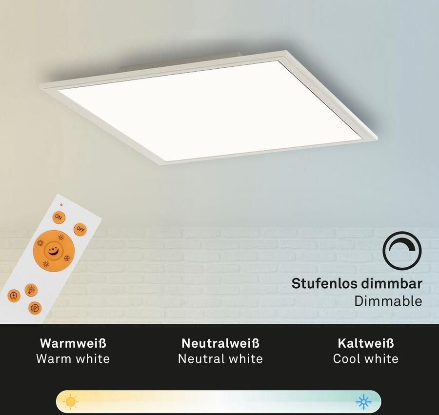 Briloner Leuchten Led-paneel 7194016 Piatto Plafondlamp 29 5x29 5x5 cm wit 18W woonkamer slaapkamer gang - Foto 6