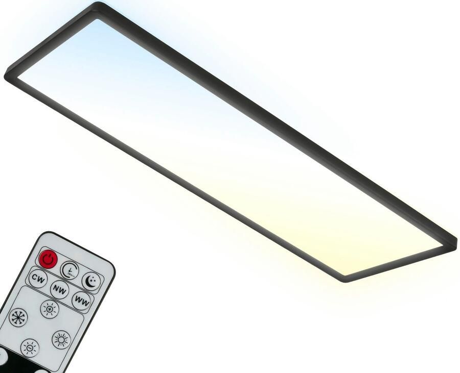 Briloner Leuchten Led-paneel 7403015 SLIM Plafondlamp 58x20x3 cm zwart 23W woonkamer slaapkamer keuken - Foto 7