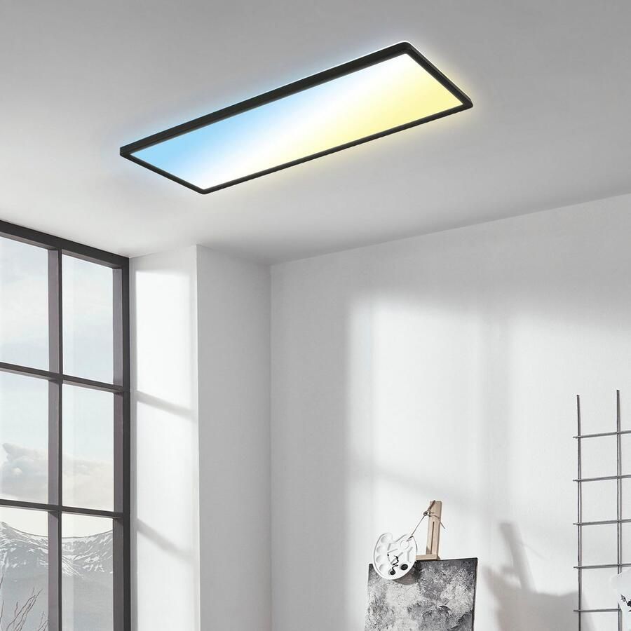Briloner Leuchten Led-paneel 7403015 SLIM Plafondlamp 58x20x3 cm zwart 23W woonkamer slaapkamer keuken - Foto 3