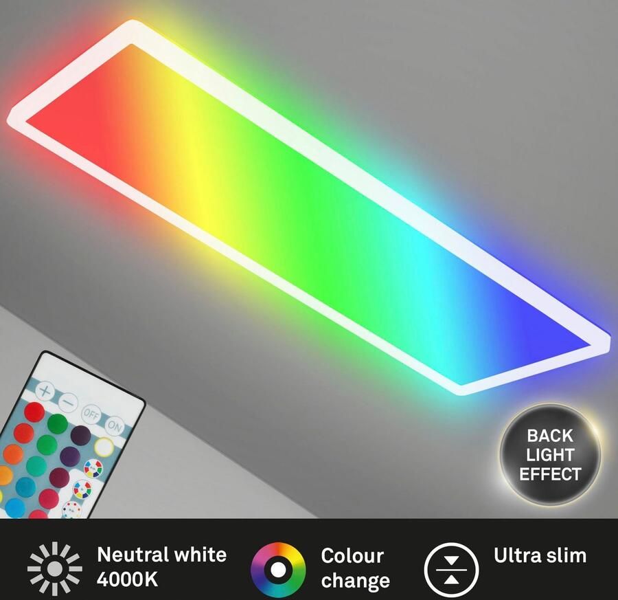 Briloner Leuchten Led-paneel 7404016 SLIM Plafondlamp 58x20x3 cm wit 22W woonkamer slaapkamer keuken - Foto 4