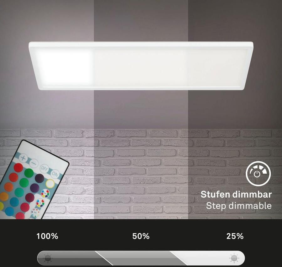 Briloner Leuchten Led-paneel 7404016 SLIM Plafondlamp 58x20x3 cm wit 22W woonkamer slaapkamer keuken - Foto 6