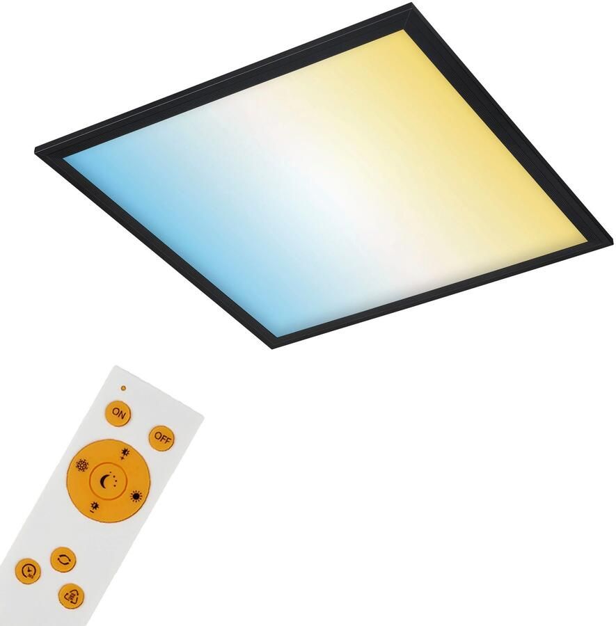 Briloner Leuchten Led-paneel Ultraplat CCT LED Paneel Plafondlamp zwart 1xLED 24W afstandsbediening nachtlampje - Foto 5