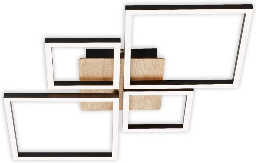 Briloner Leuchten Led-plafondlamp 3128014 FRAME Plafondlamp 75x47x7 3 cm zwart 48W woonkamer slaapkamer - Foto 6