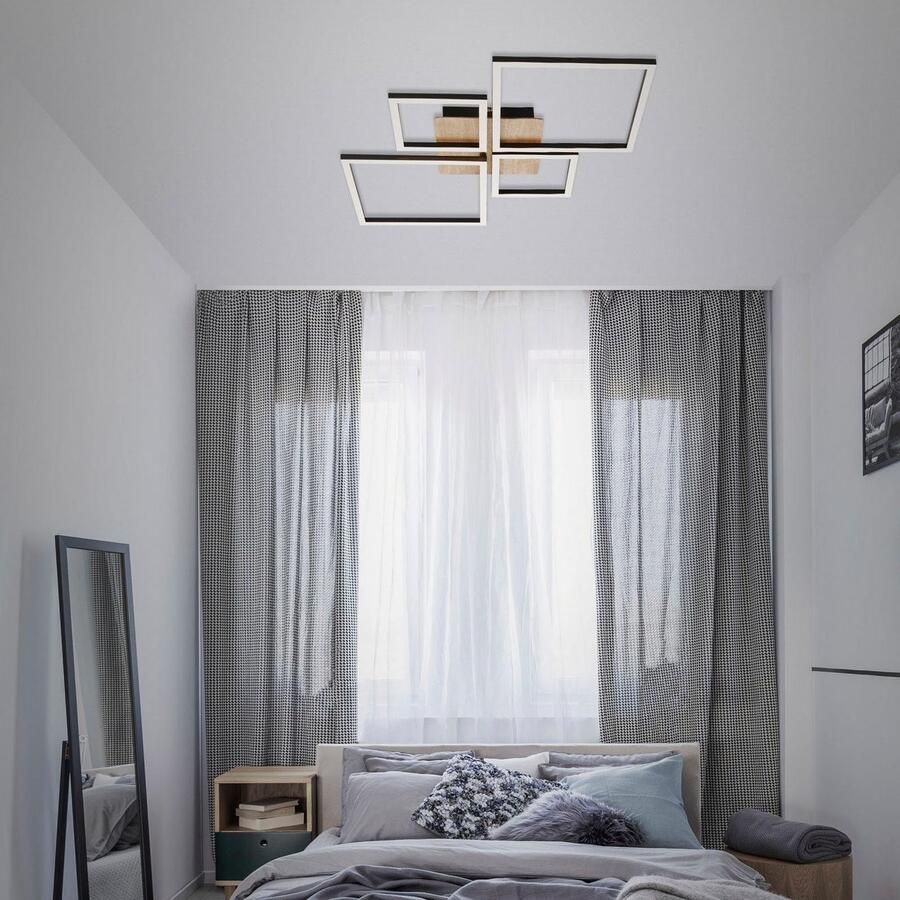 Briloner Leuchten Led-plafondlamp 3128014 FRAME Plafondlamp 75x47x7 3 cm zwart 48W woonkamer slaapkamer - Foto 3