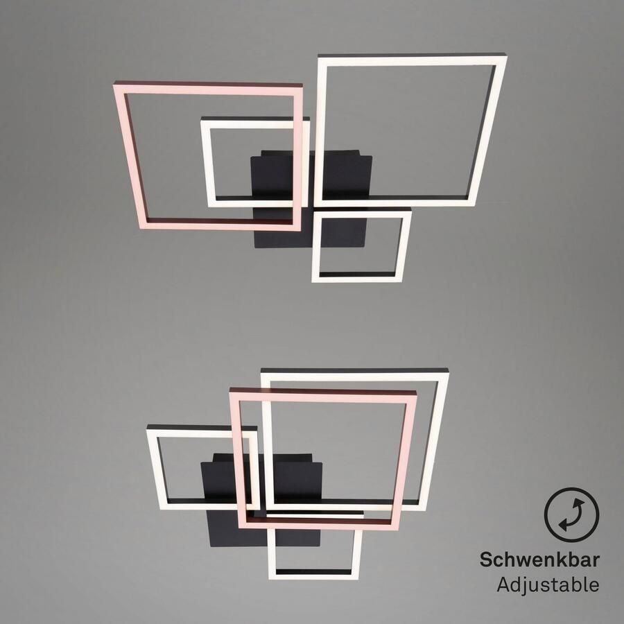 Briloner Leuchten Led-plafondlamp 3128015 FRAME Plafondlamp 75x47x7 3 cm zwart 48W woonkamer slaapkamer - Foto 2