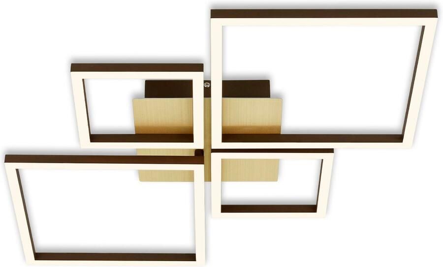 Briloner Leuchten Led-plafondlamp 3128017 FRAME Geheugenfunctie dimbaar draaibaar 3000K warmwit goudkleur-bruin - Foto 7