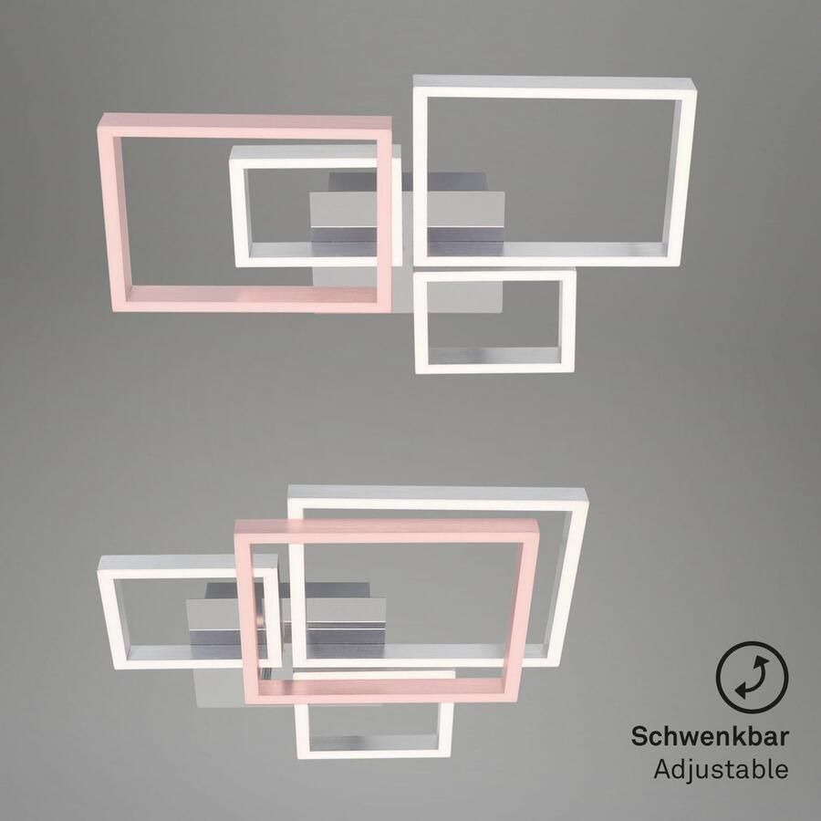 Briloner Leuchten Led-plafondlamp 3128018 FRAME Plafondlamp 75x47x7 3 cm chroom-aluminium 44W woonkamer slaapkamer - Foto 2