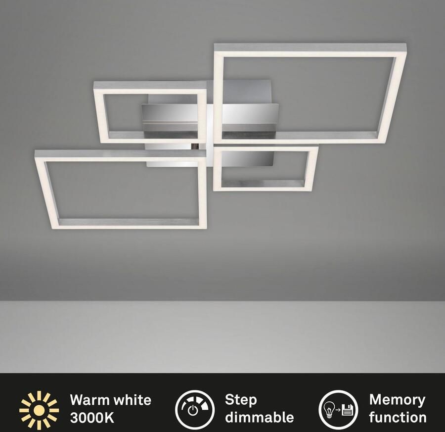 Briloner Leuchten Led-plafondlamp 3128018 FRAME Plafondlamp 75x47x7 3 cm chroom-aluminium 44W woonkamer slaapkamer - Foto 6