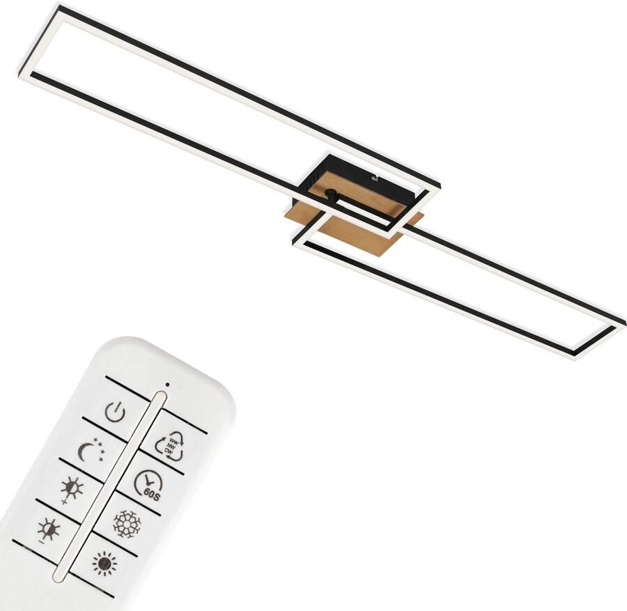 Briloner Leuchten Led-plafondlamp 3145014 FRAME Plafondlamp 110x24 8x8 5 cm zwart 40W woonkamer slaapkamer - Foto 8