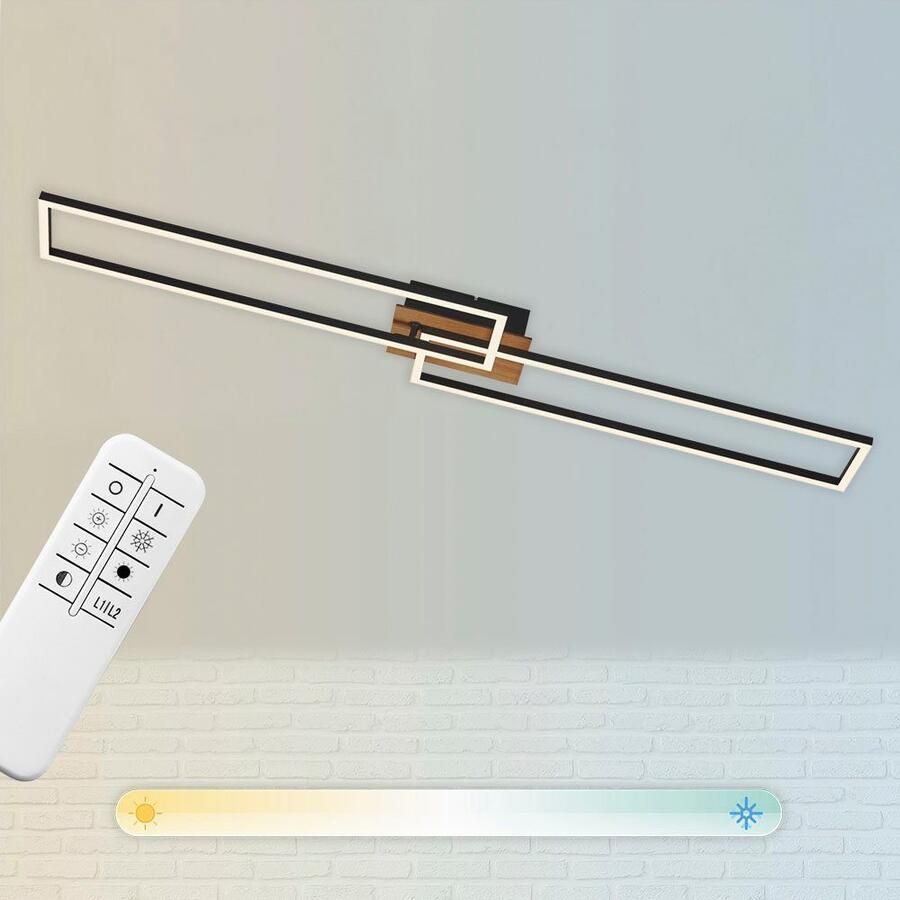 Briloner Leuchten Led-plafondlamp 3145014 FRAME Plafondlamp 110x24 8x8 5 cm zwart 40W woonkamer slaapkamer - Foto 2