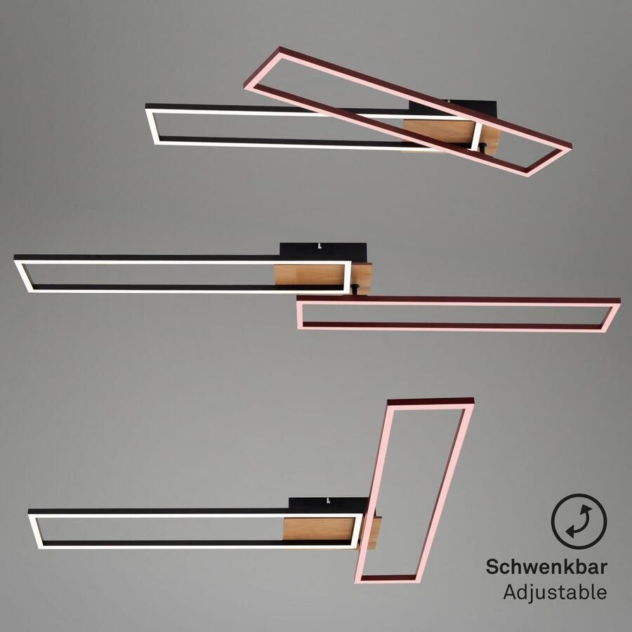 Briloner Leuchten Led-plafondlamp 3145014 FRAME Plafondlamp 110x24 8x8 5 cm zwart 40W woonkamer slaapkamer - Foto 3