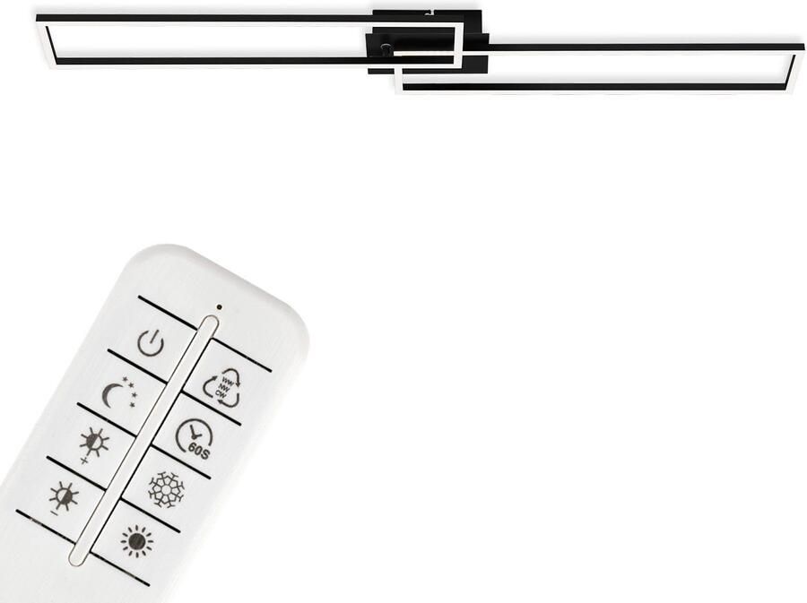 Briloner Leuchten Led-plafondlamp 3145015 FRAME Plafondlamp 110x24 8x7 8 cm zwart 40W woonkamer slaapkamer - Foto 7