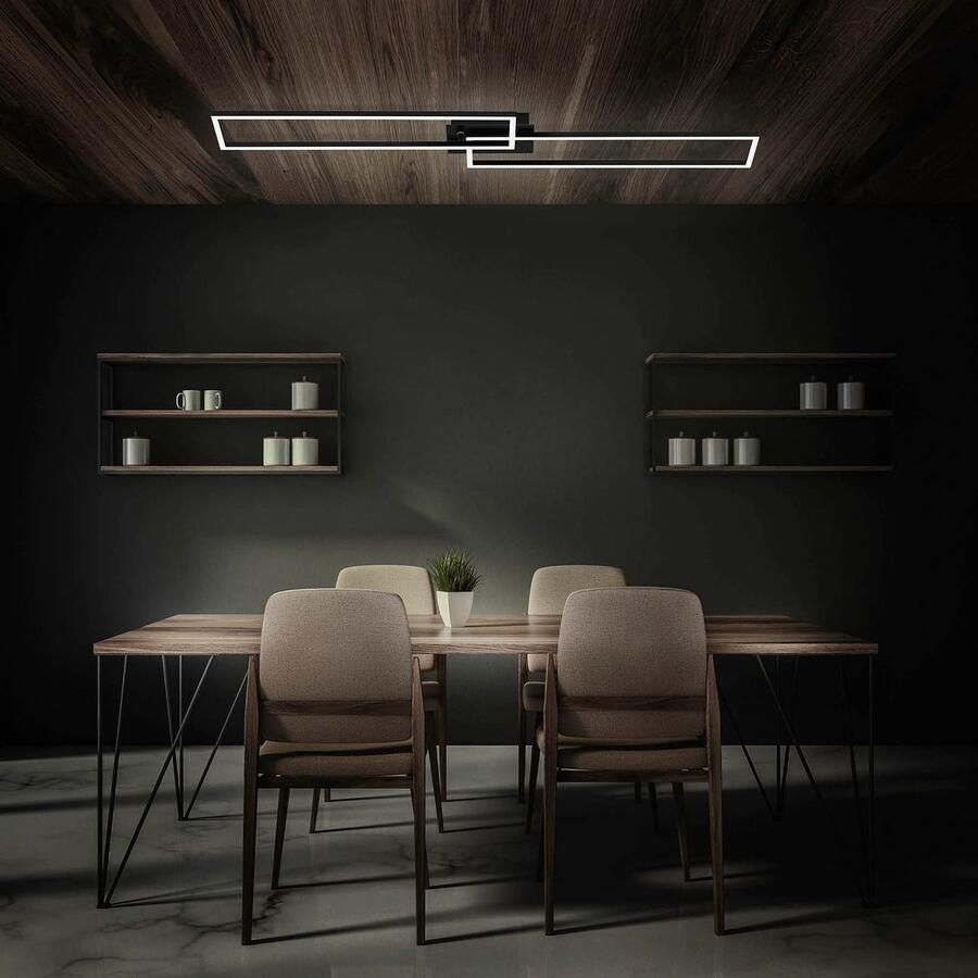 Briloner Leuchten Led-plafondlamp 3145015 FRAME Plafondlamp 110x24 8x7 8 cm zwart 40W woonkamer slaapkamer - Foto 3
