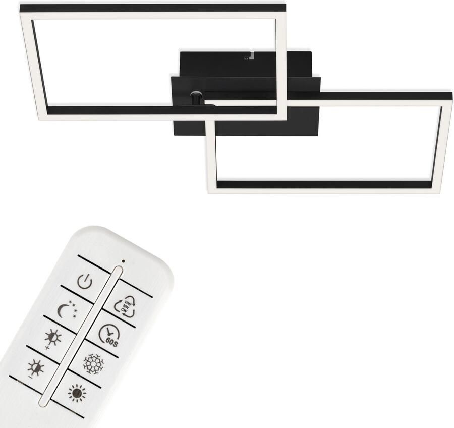 Briloner Leuchten Led-plafondlamp 3149015 FRAME Plafondlamp 50x38 8x7 8 cm zwart 30W woonkamer slaapkamer - Foto 7