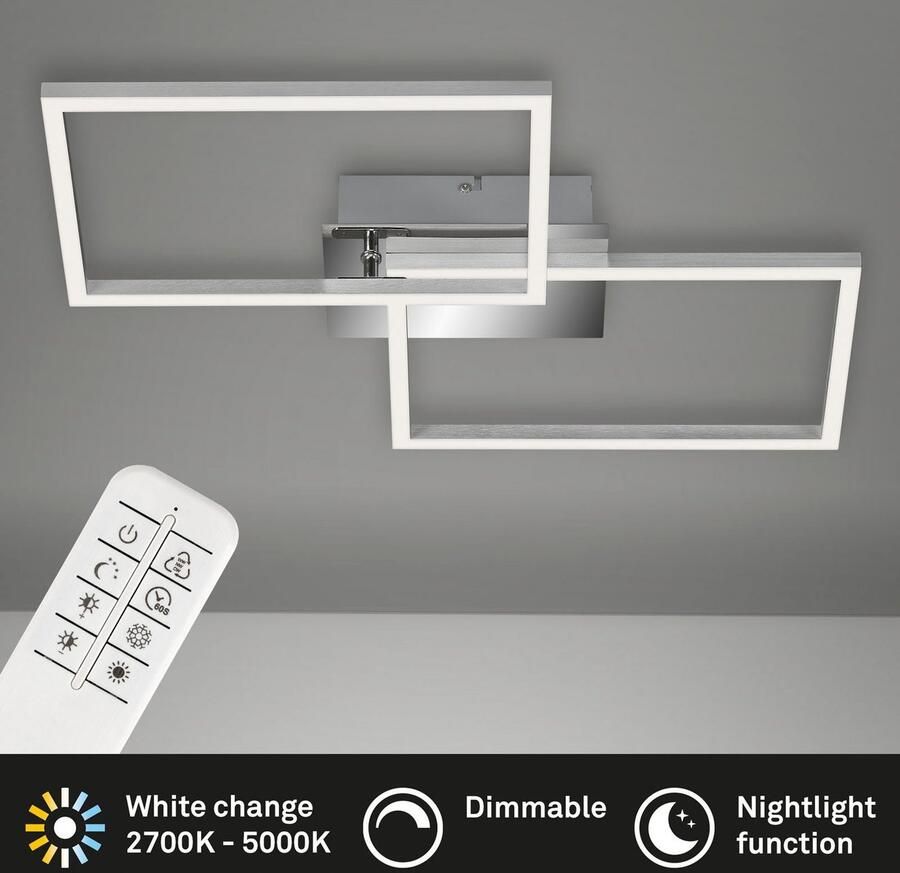 Briloner Leuchten Led-plafondlamp 3149018 FRAME Plafondlamp 50x38 8x7 8 cm chroom 30W woonkamer slaapkamer - Foto 5