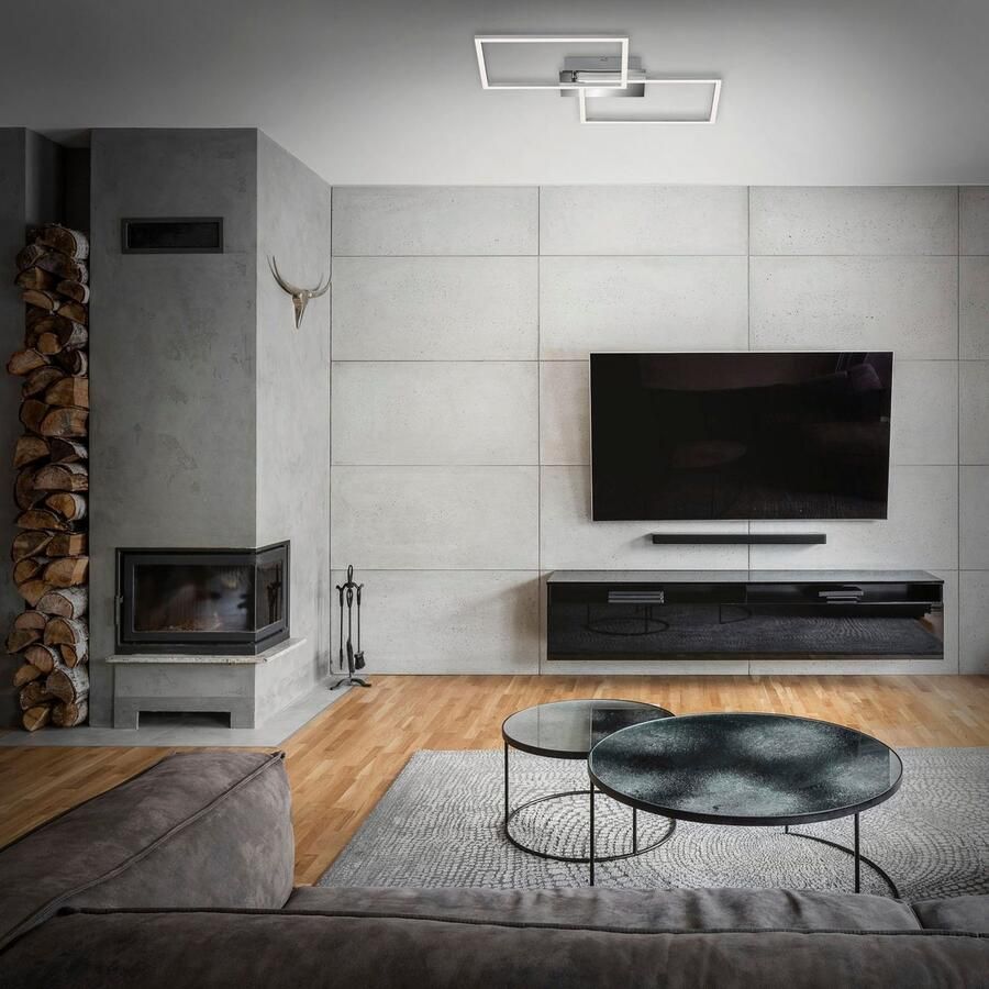 Briloner Leuchten Led-plafondlamp 3149018 FRAME Plafondlamp 50x38 8x7 8 cm chroom 30W woonkamer slaapkamer - Foto 3