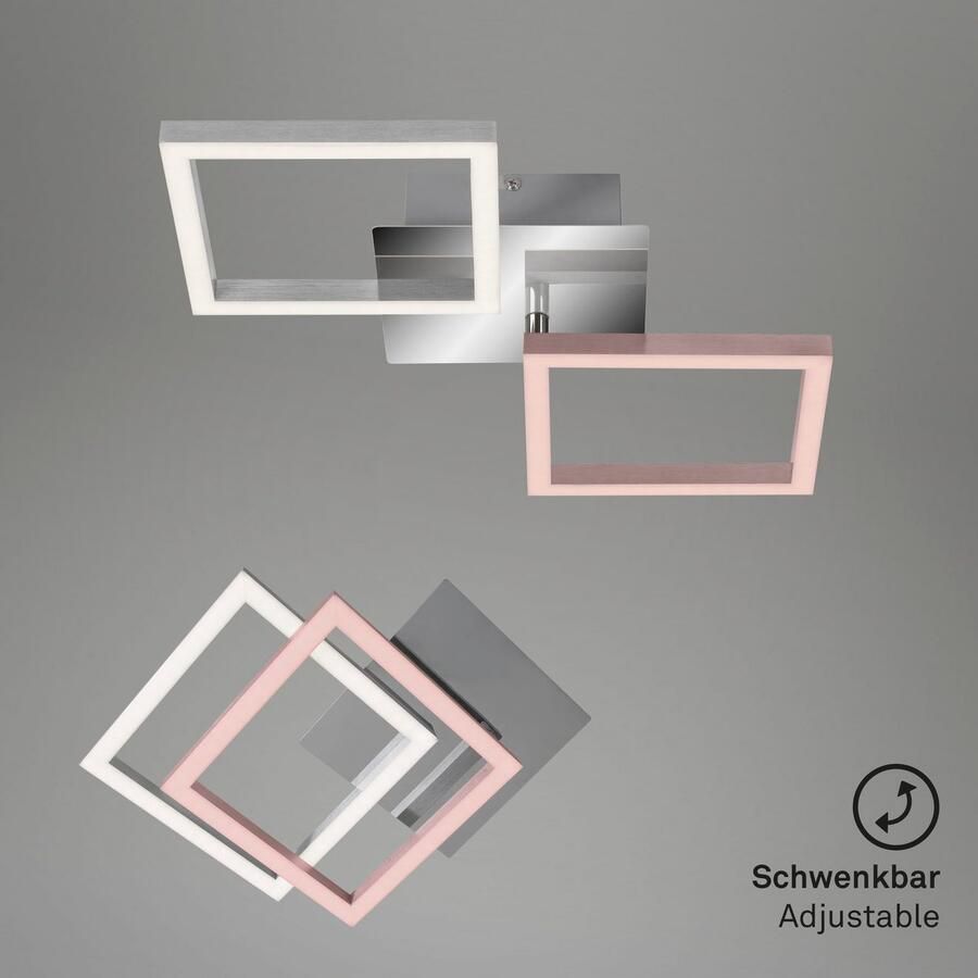 Briloner Leuchten Led-plafondlamp 3207018 FRAME Plafondlamp 47x22 6x7 3 cm chroom-aluminium 5 5W woonkamer slaapkamer - Foto 2