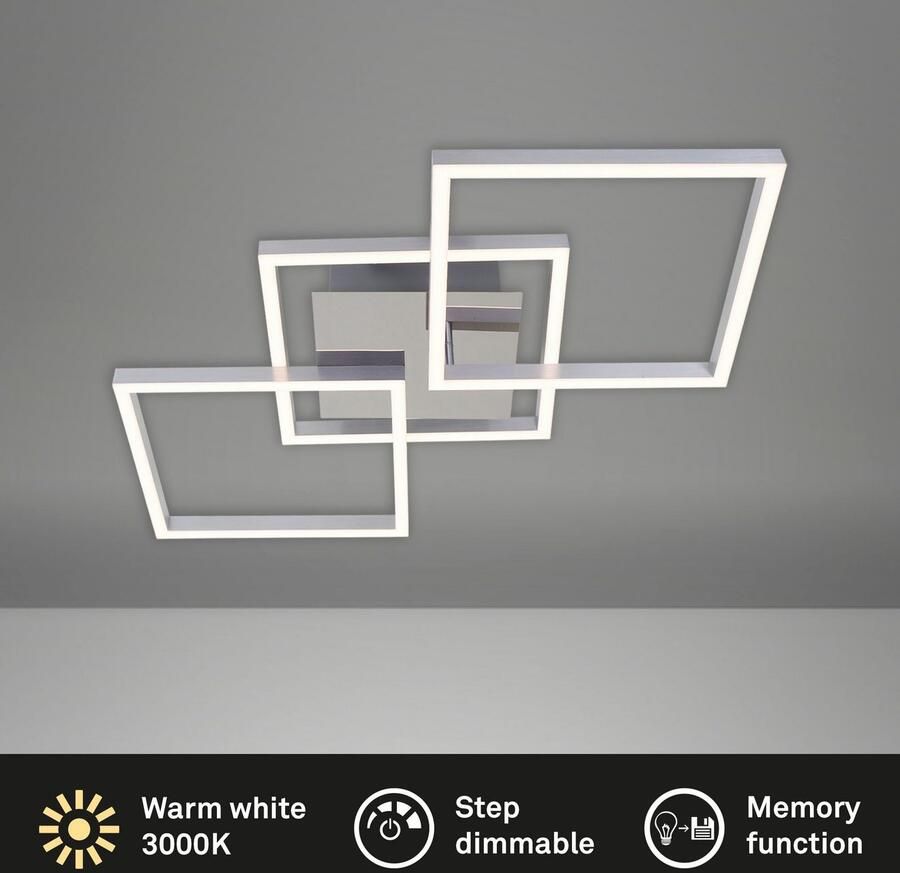 Briloner Leuchten Led-plafondlamp 3217018 FRAME Plafondlamp 76 3x36 8x7 3 cm chroom-aluminium 36W woonkamer keuken gang - Foto 6