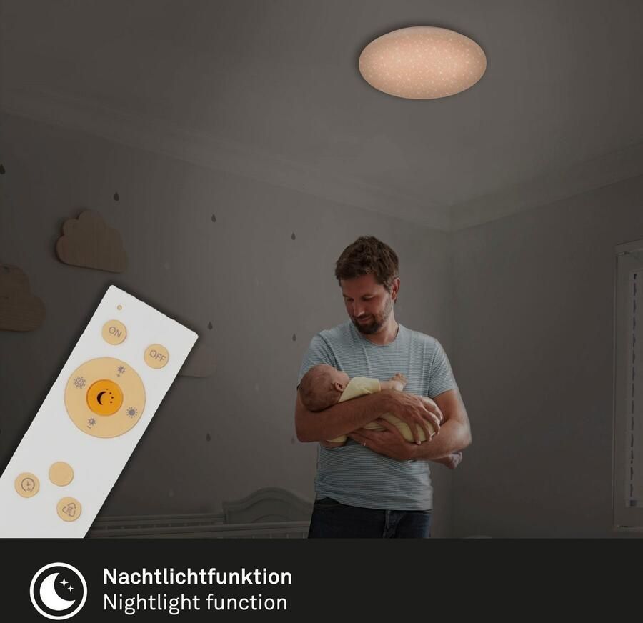 Briloner Leuchten Led-plafondlamp 3368016 VERB CCT dimbaar via afstandsbediening nachtlichtfunctie wit - Foto 5