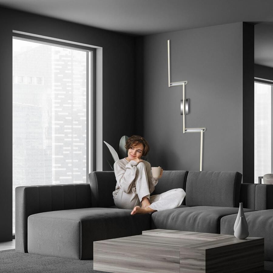 Briloner Leuchten Led-plafondlamp 3501018 STAFF Plafondlamp 227 2x12x5 cm aluminium-chroom 24W woonkamer slaapkamer