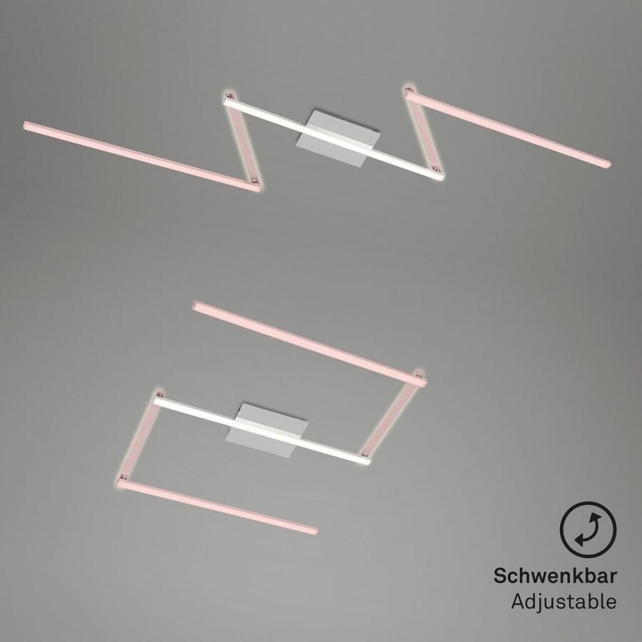 Briloner Leuchten Led-plafondlamp 3501018 STAFF Plafondlamp 227 2x12x5 cm aluminium-chroom 24W woonkamer slaapkamer - Foto 2