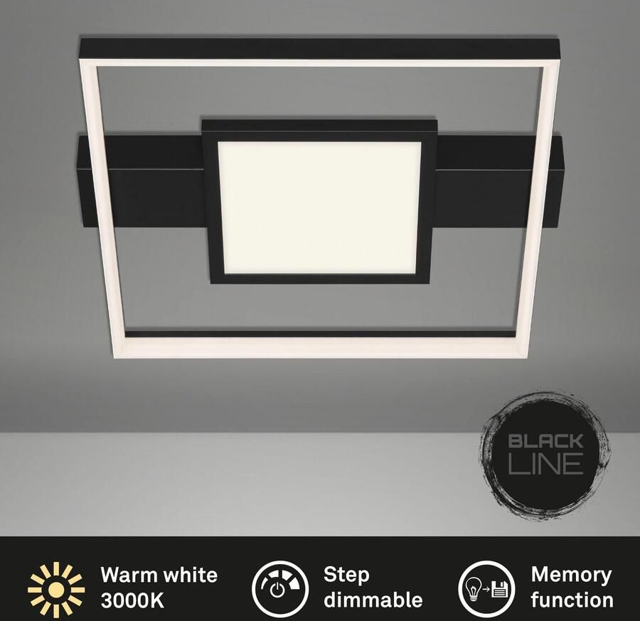 Briloner Leuchten Led-plafondlamp LED plafondlamp met middenverlichting zwart 1xLED 38W - Foto 3
