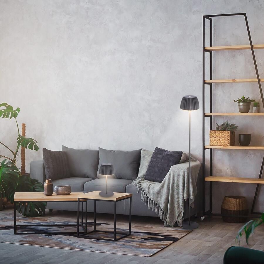 Briloner Leuchten Led-staande lamp Accu LED vloerlamp antraciet