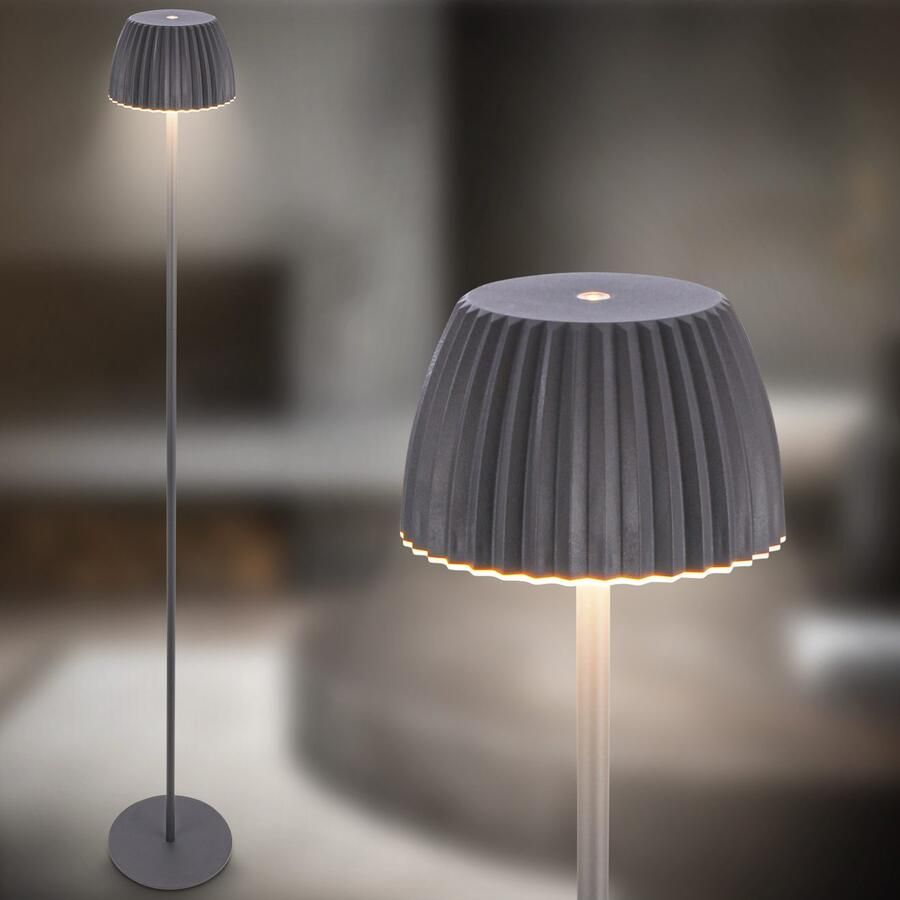 Briloner Leuchten Led-staande lamp Accu LED vloerlamp antraciet - Foto 4