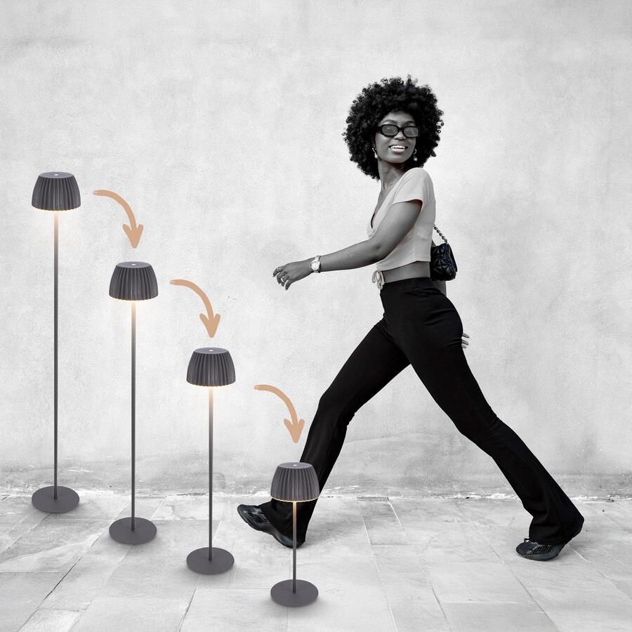 Briloner Leuchten Led-staande lamp Accu LED vloerlamp antraciet - Foto 10