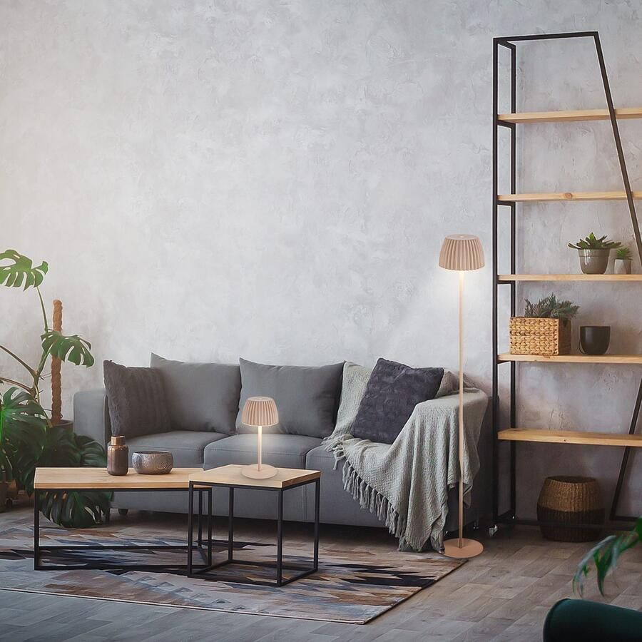 Briloner Leuchten Led-staande lamp Accu LED vloerlamp beige