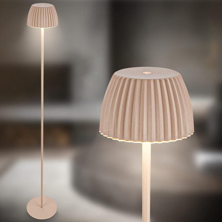 Briloner Leuchten Led-staande lamp Accu LED vloerlamp beige - Foto 5