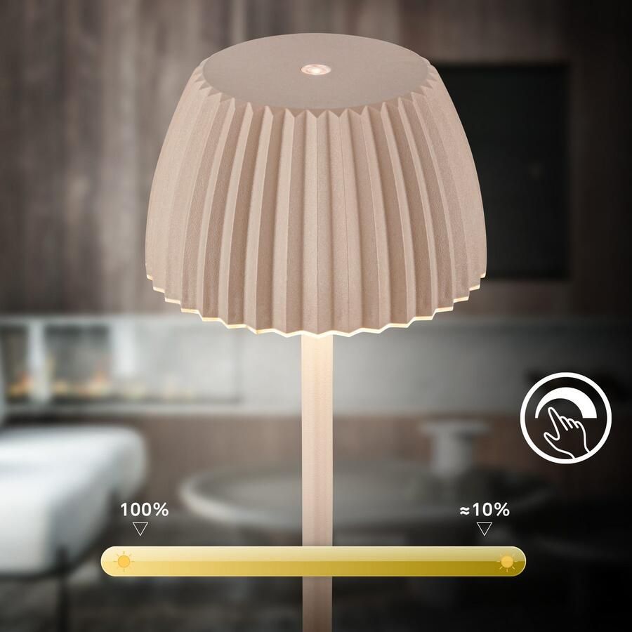 Briloner Leuchten Led-staande lamp Accu LED vloerlamp beige - Foto 6