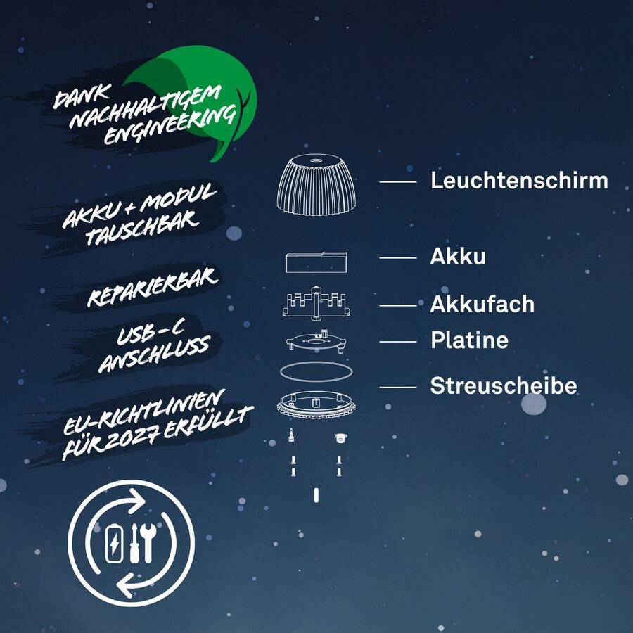 Briloner Leuchten Led-tafellamp Accu LED tafel lamp - Foto 12