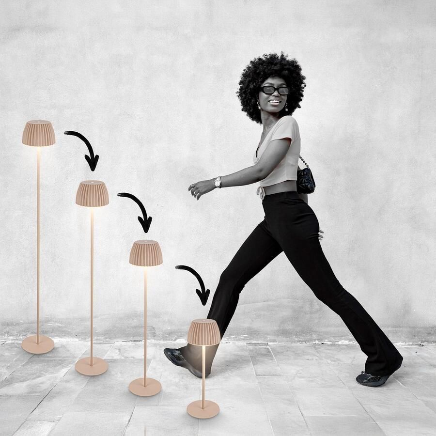 Briloner Leuchten Led-staande lamp Accu LED vloerlamp beige - Foto 12
