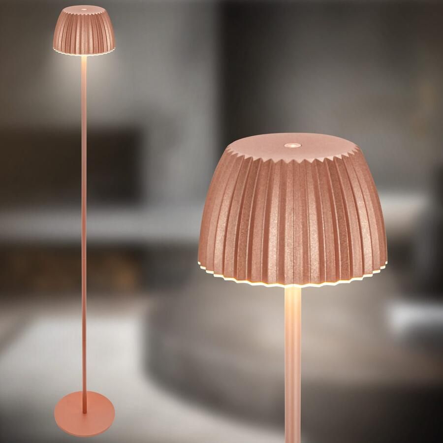 Briloner Leuchten Led-staande lamp Accu LED vloerlamp koperkleurig - Foto 5