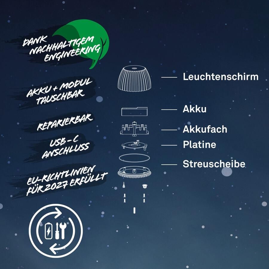 Briloner Leuchten Led-staande lamp Accu LED vloerlamp koperkleurig - Foto 11