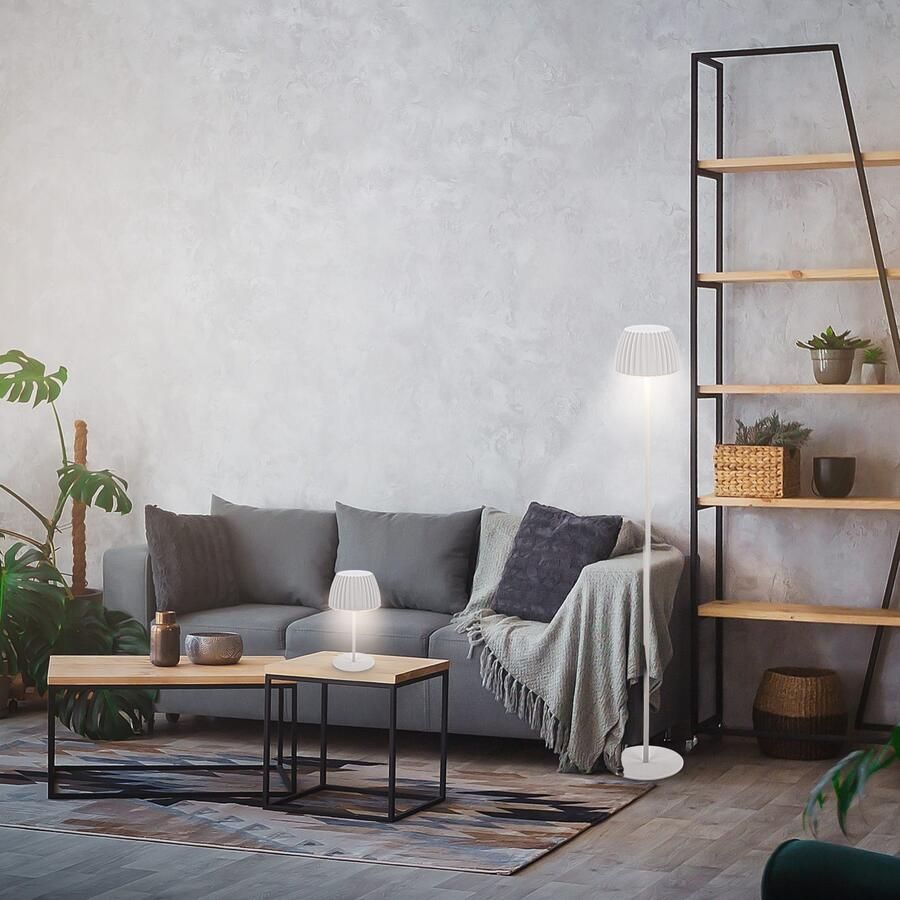 Briloner Leuchten Led-staande lamp Accu LED vloerlamp wit