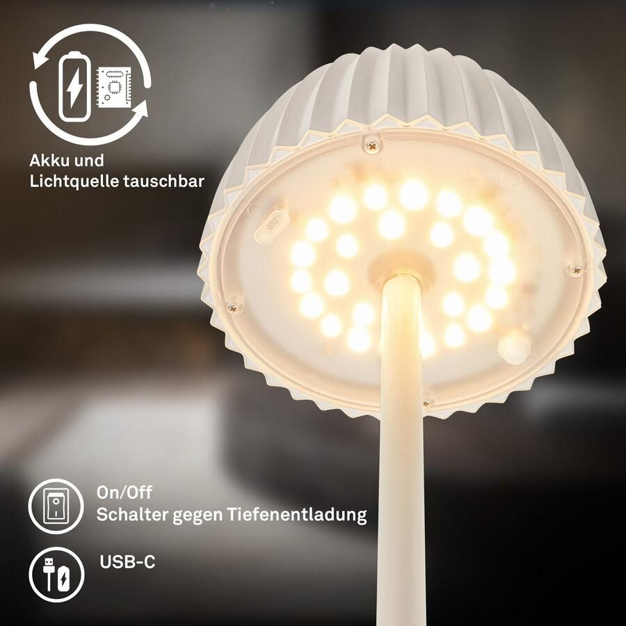 Briloner Leuchten Led-staande lamp Accu LED vloerlamp wit - Foto 9
