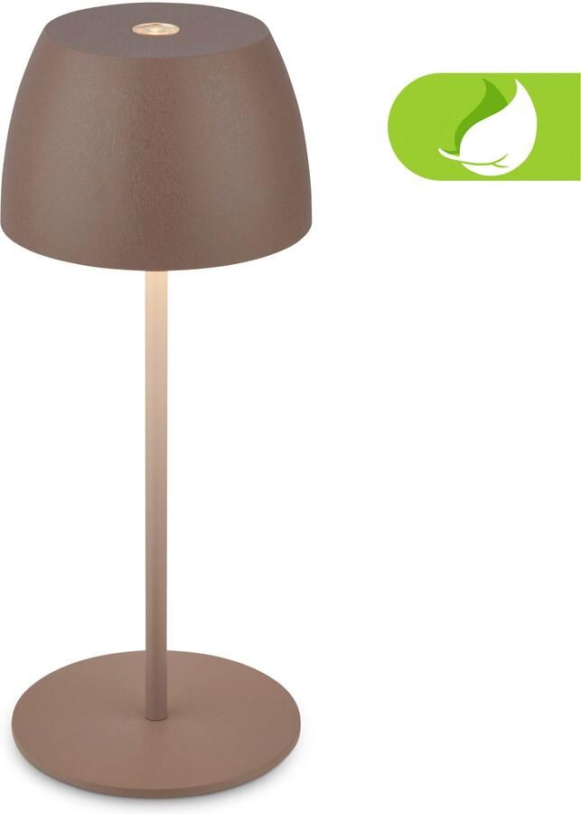 Briloner Leuchten Led-tafellamp voor buiten Serina Mini Accu tafellamp draadloos IP44 woonkamer slaapkamer buiten
