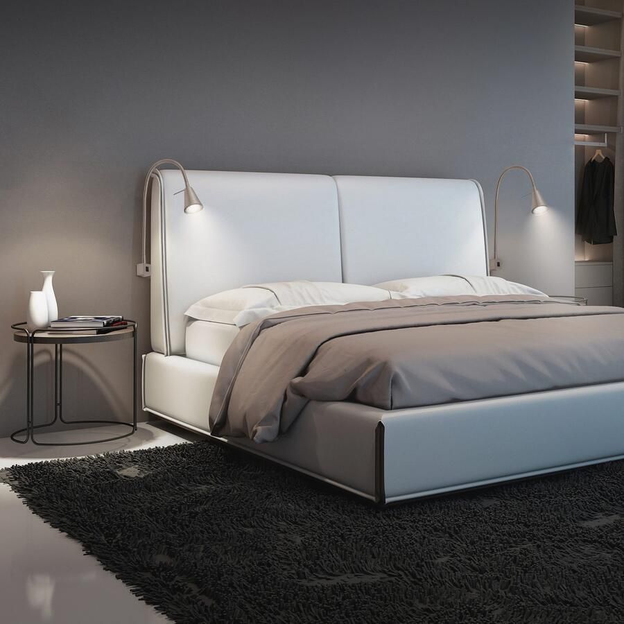 Briloner Leuchten Led-wandlamp 2-pack LED bedlamp slaapkamer woonkamer mat-nikkel - Foto 3